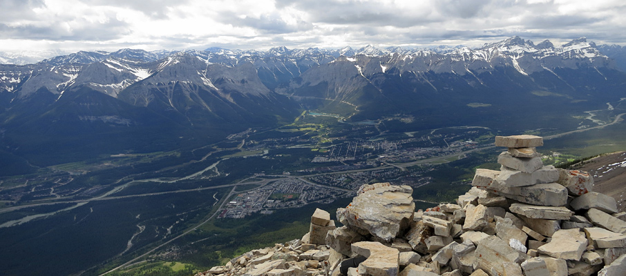 The Town of Canmore from the Summit