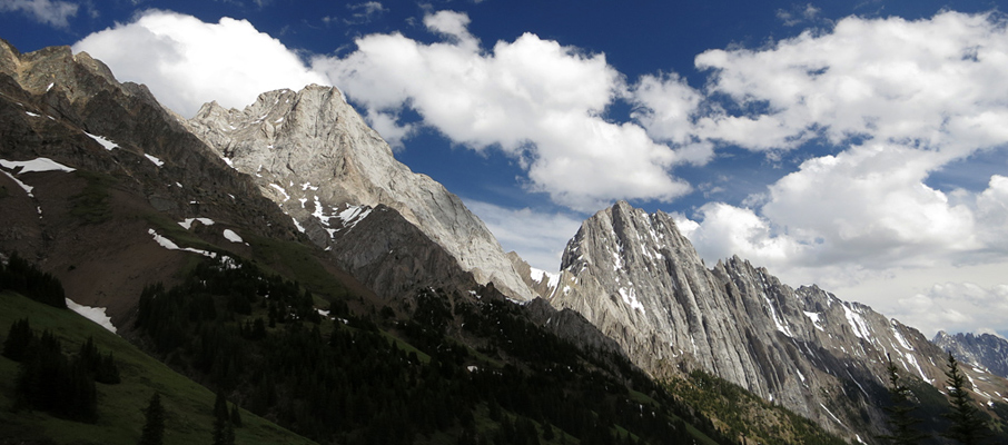 Mt. Brock and Mt. Blane from the Hood/King Creek Ridge saddle