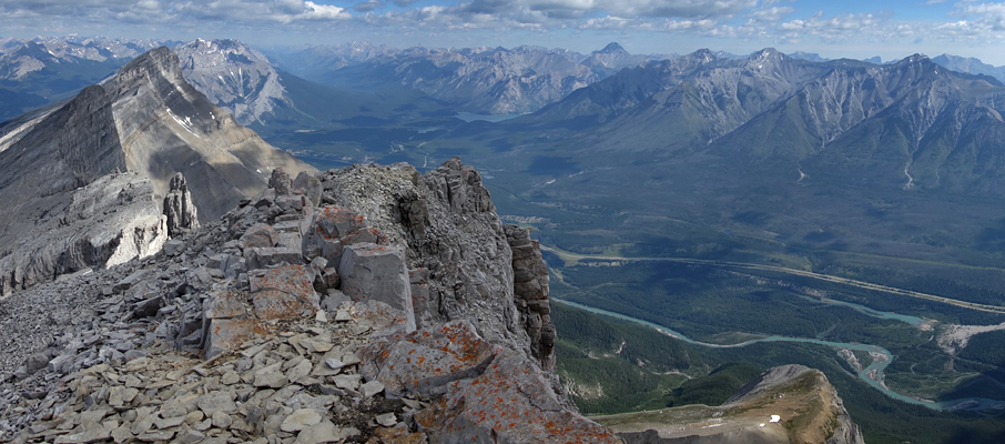The view towards Lake Minnewanka from the summit