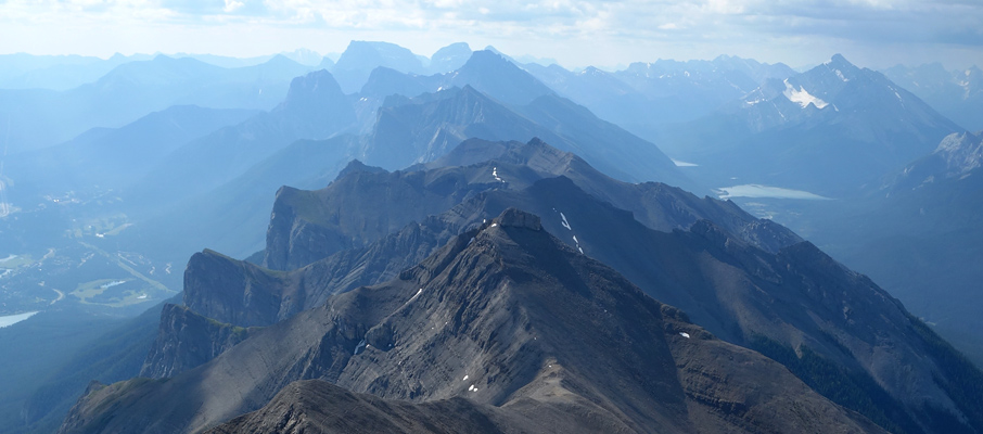 Southeast towards the Three Sisters and Mt. Lougheed