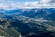 An exceptional view of Canmore from the summit